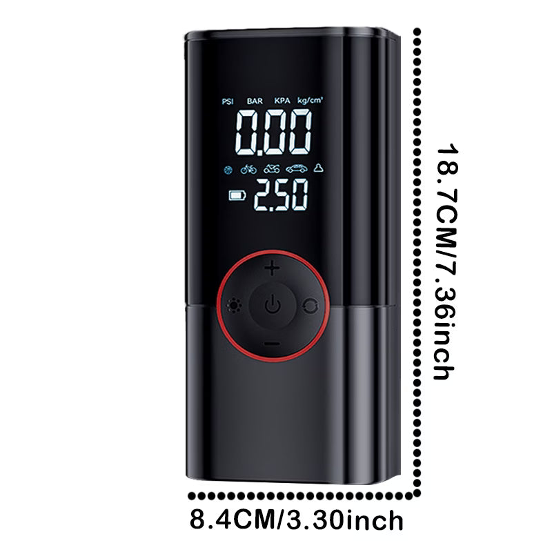 Kraftfull 9-i-1 luftkompressor med jumpstart