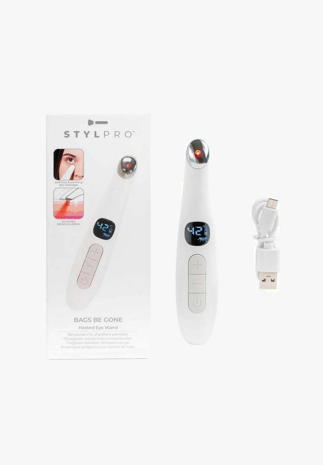 StylPro Bags Be Gone Värmande Ögonmassageapparat Vit