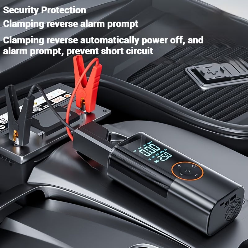 Kraftfull 9-i-1 luftkompressor med jumpstart