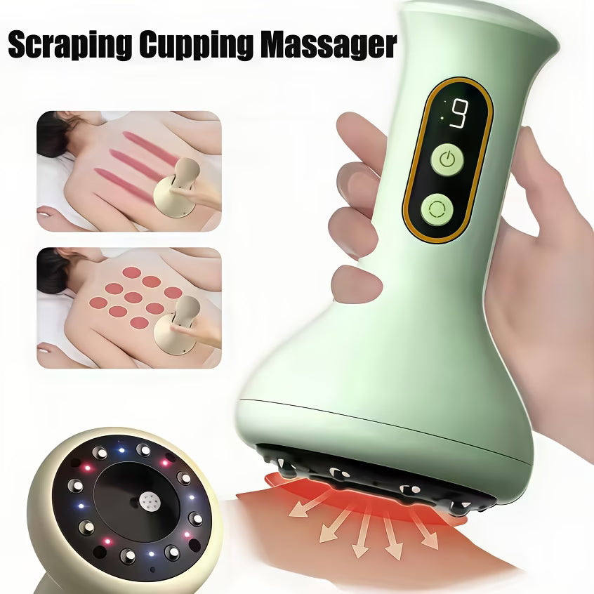 Portabel massageapparat med värme och justerbar intensitet